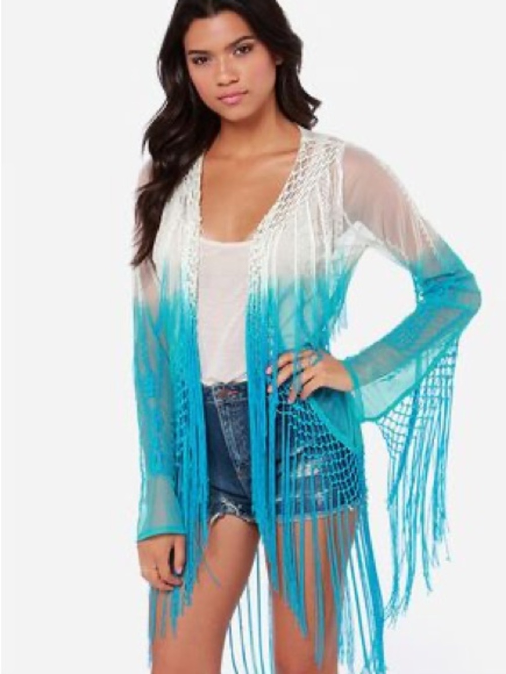 Raviya Sheer Cream Mesh Top